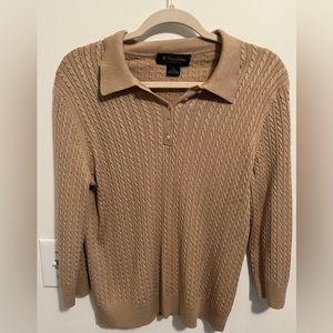 Brooks Brothers Silk/Cashmere Brown Collar Sweater